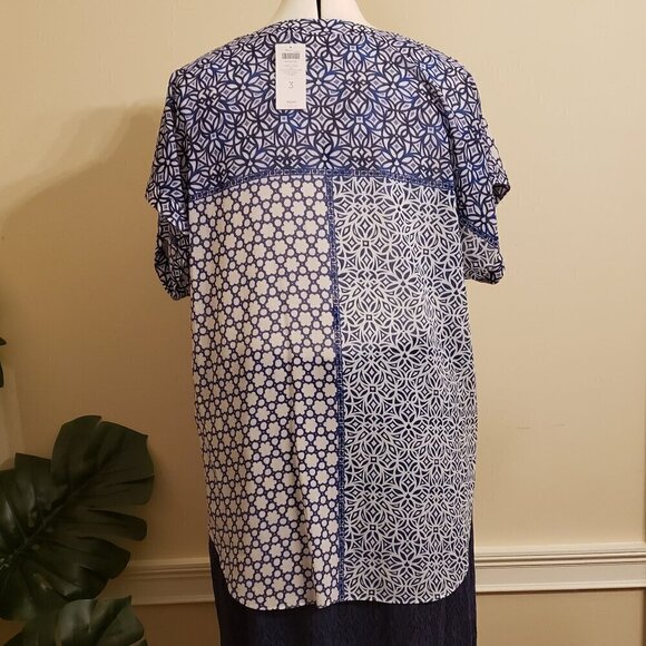 Chico's Floral Fusion Fanci Top SS Woven Pattern, Size 3 (XL) - Picture 3 of 7